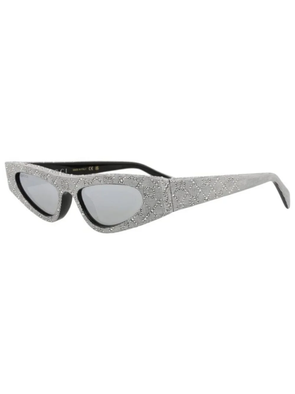 New Gucci Womens Cat Eye Black Black Silver Fashion Designer Sunglasses